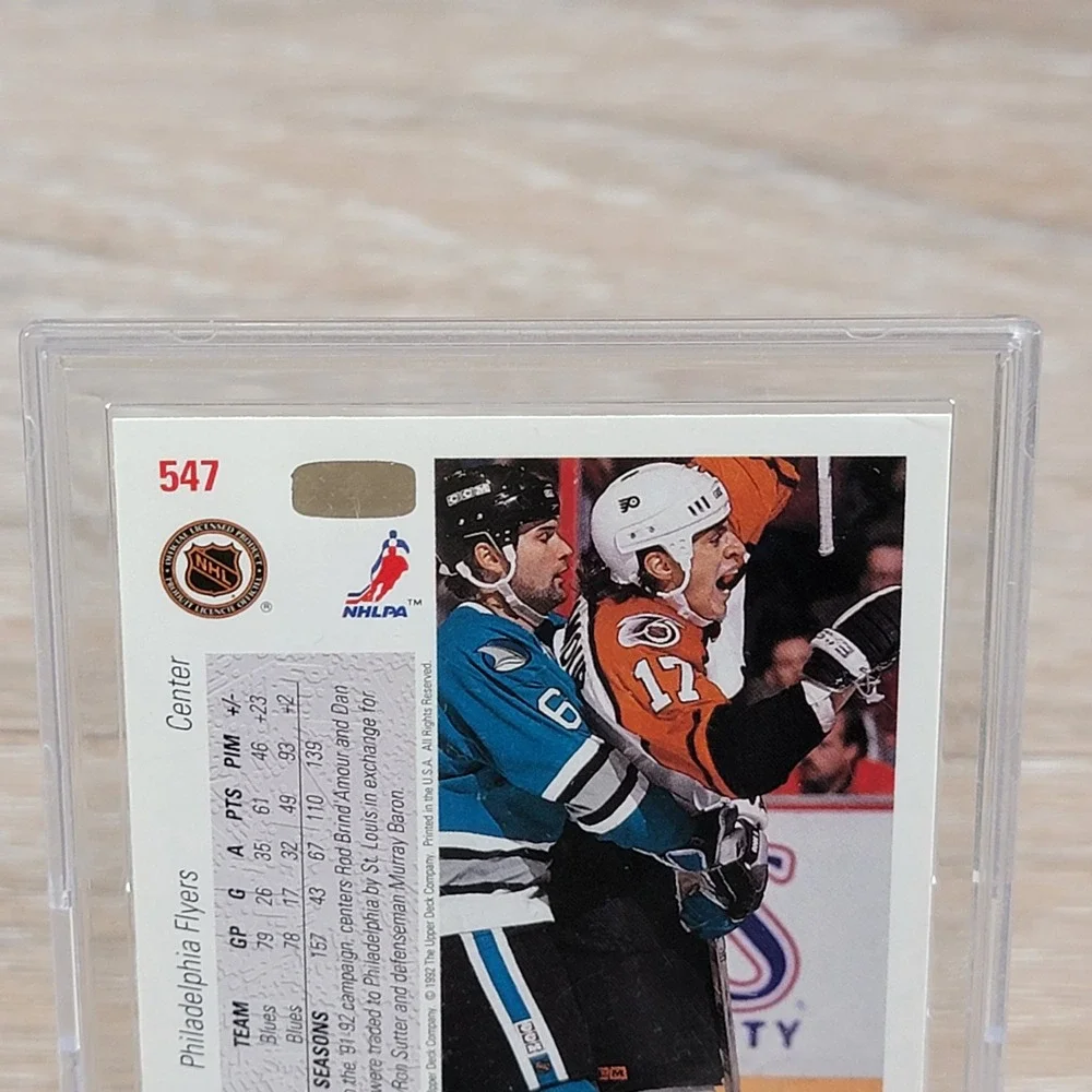 Rod Brindamour Signed 1992 Upper Deck Hockey Card Philadelphia Flyers Center